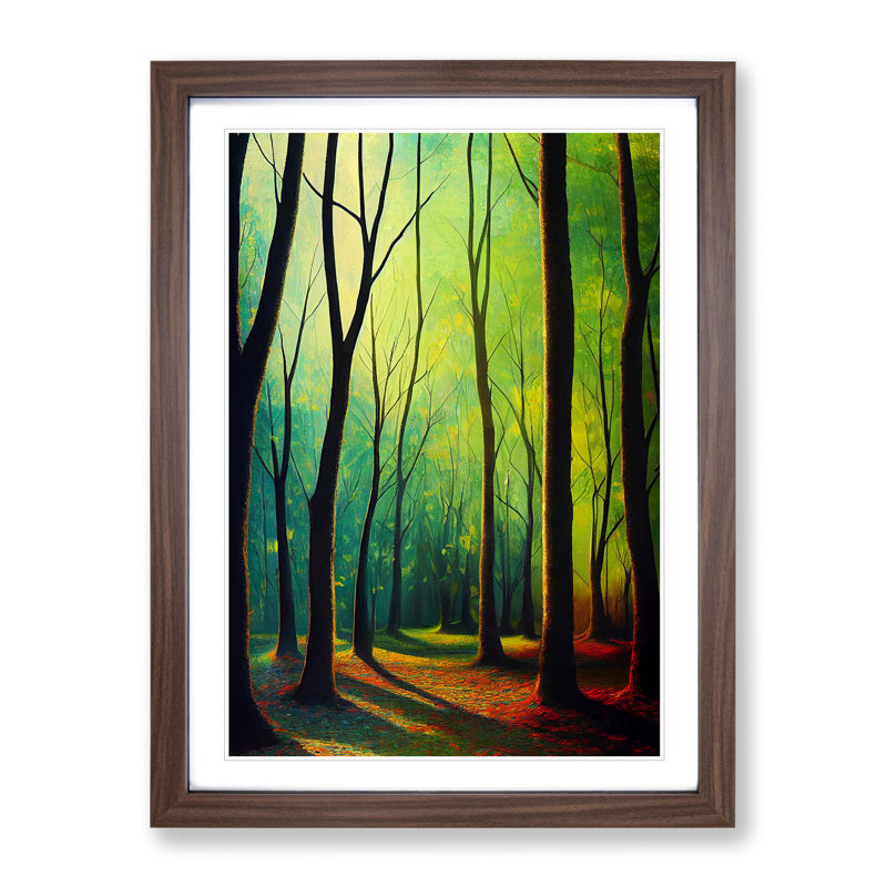 XV1022-52X A Forest Adventure - Single Picture Frame Print, Walnut, 64cm H x 46cm W x 2cm D