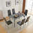 Trasi Glass Top Metal Base Dining Table