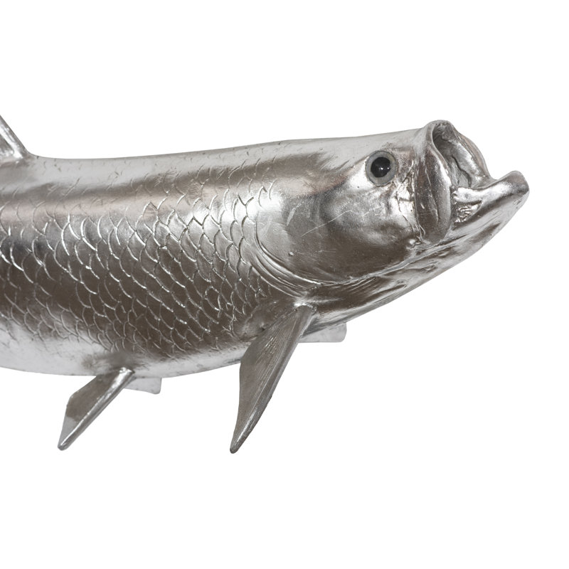 Décoration murale Tarpon, H 14 po x l 36 po x P 9 po, Argent