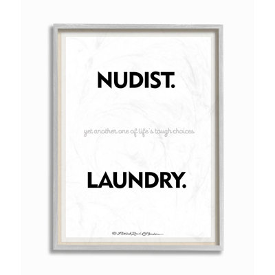 «Nudist or Laundry Funny Word» par Patrick Reid O'Brien - reproduction d'art textuel