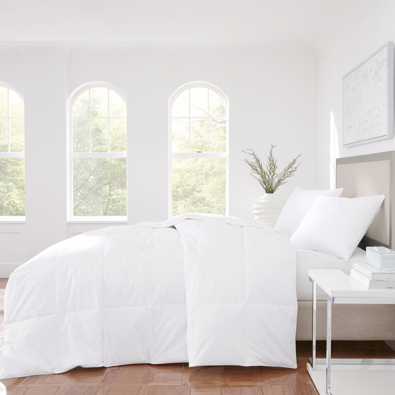 King White Cotton Goose Down Comforter
