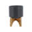 5" Planter W/ Wood Stand-1730204287