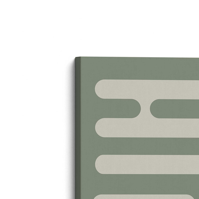 Circuits minimalistes du Bauhaus, H 12 po x l 8 po x P 1,25 po, Vert, Toile tendue