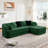 Boneless 106" Teddy Fabric No Assembly 32D Boneless Sofa,Contrast Color Design,Fluffy Comfy Couch With L-Shaped Chaise,For Living Room,Camel-1358830999