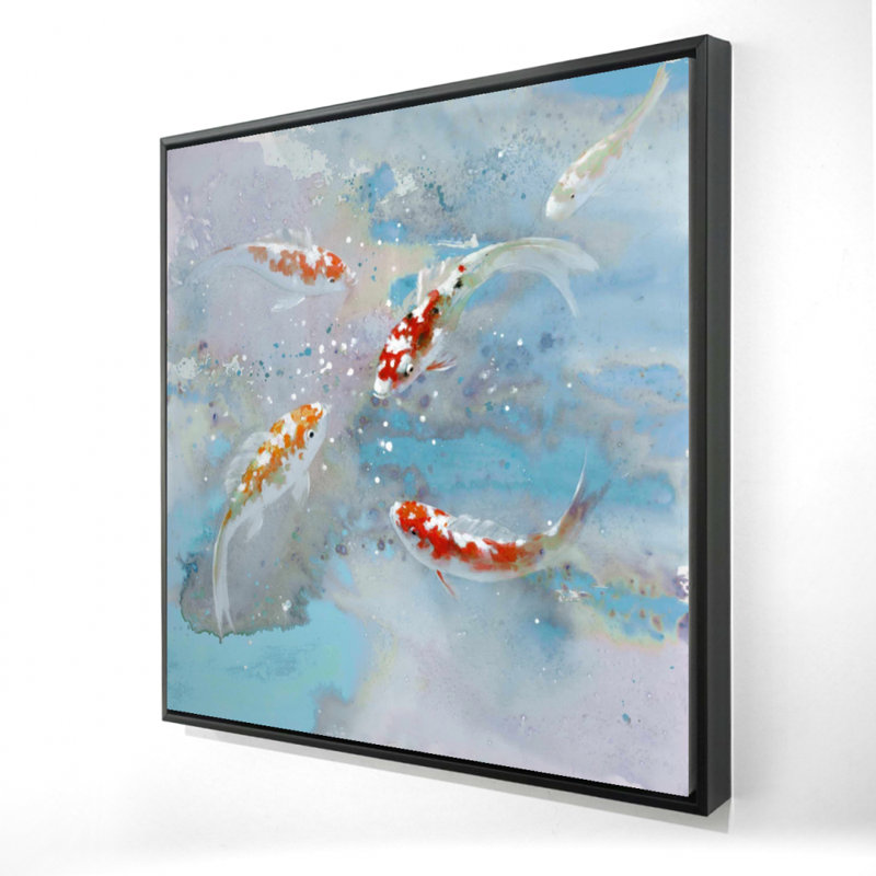 Toile de koi dans l'eau bleue | Décoration aquatique de chambre à coucher