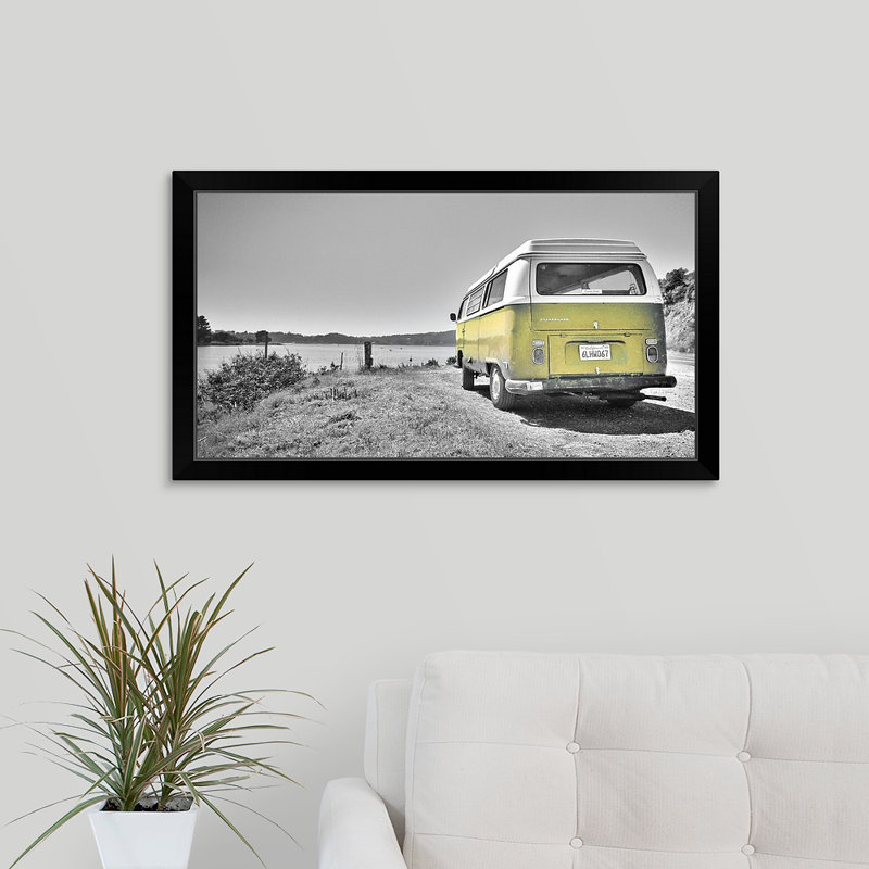 « rétro camping », reproduction de photo encadrée novogratz, Cadre noir, H 20 po x l 33 po x P 1 po