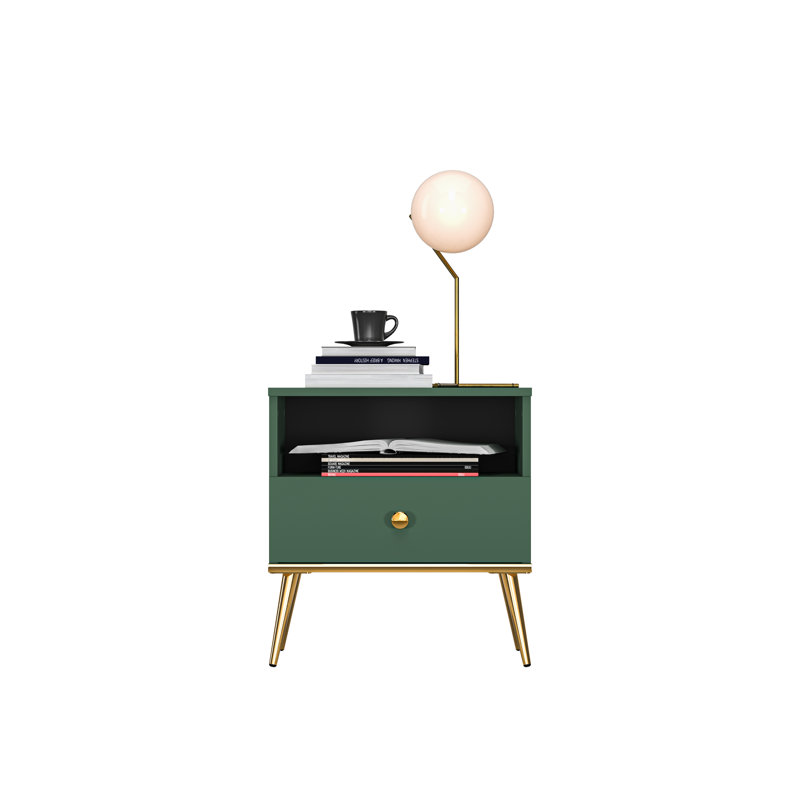 Tellara 50cm W Manufactured Wood Bedside Table