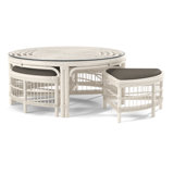 Raffles Rattan Cocktail Table with Benches