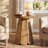 Solid Wood Round End Table,  Small Side Table with Splayed Base, Mid-Century Modern Nightstand-2086083455
