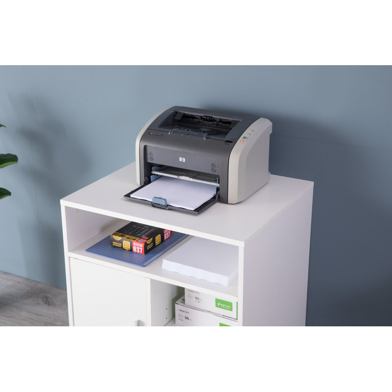 26'' H x 23.75'' W 1 Printer Stand with Wheels, White