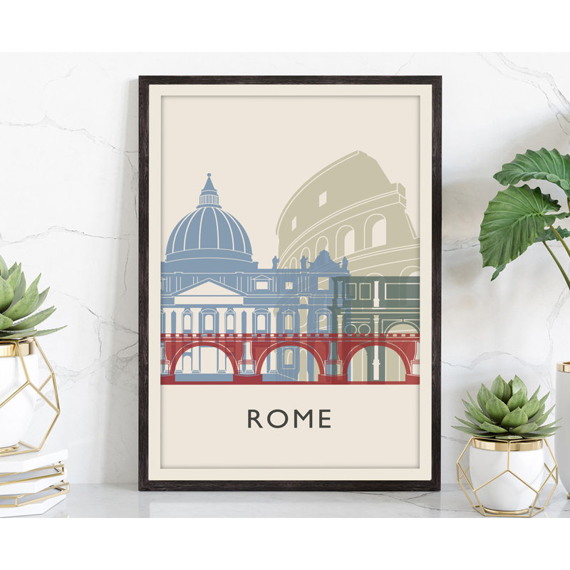 Rome - Unframed Painting, 14" H x 11" W x 0.35" D