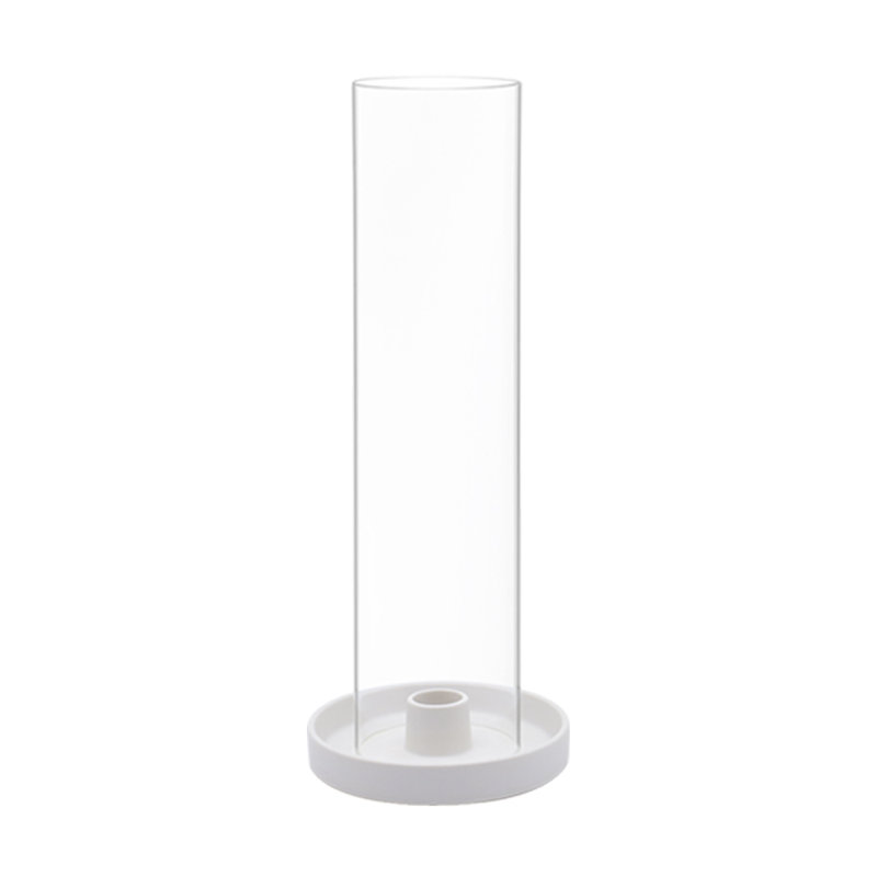 Ensemble de 6 porte-bougies 12 "en verre Hurricane blanc, verre résistant à la chaleur
