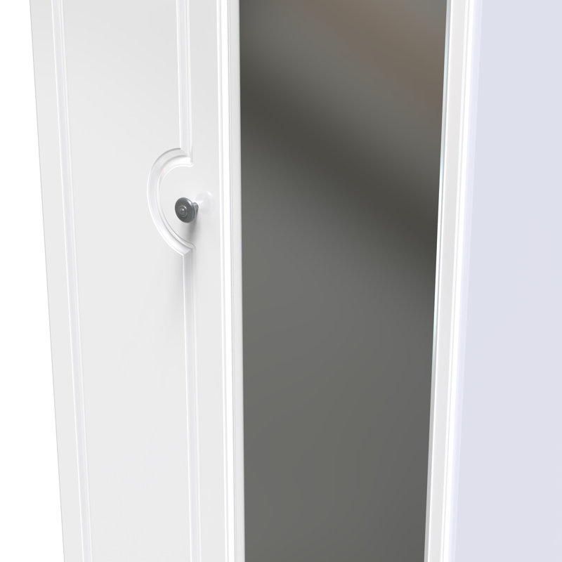 Adala Manufactured Wood Wardrobe, White Gloss/White