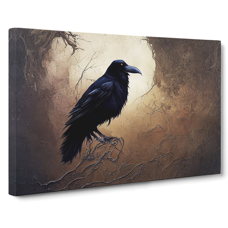 Mysterious Raven Bird - Wrapped Canvas Print