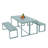 Aoodor 3-Piece 63" Metal Outdoor Patio Dining Set with Rectangular Table and Benches-1402230104