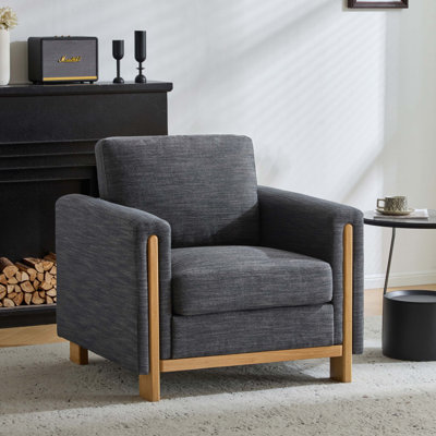 Fauteuil rembourré en tissu