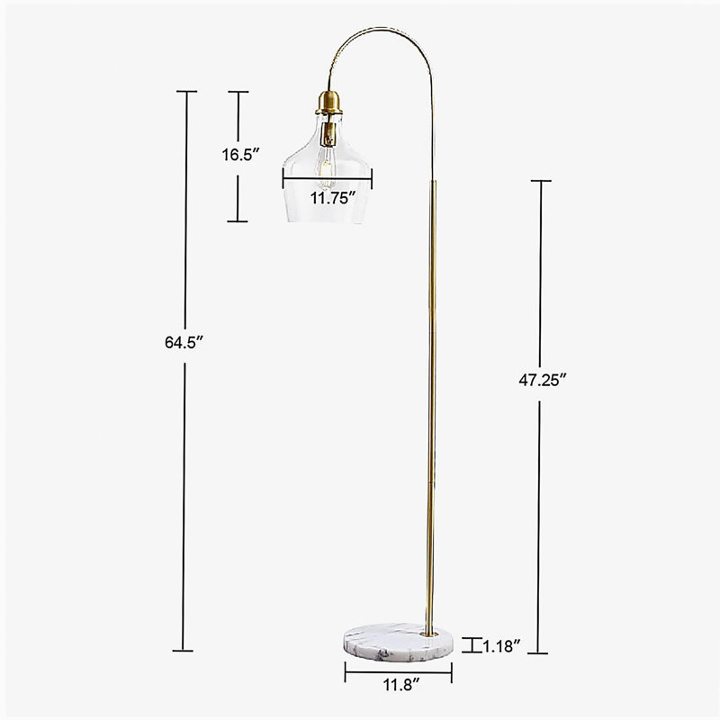 Arch floor lamp with marble base