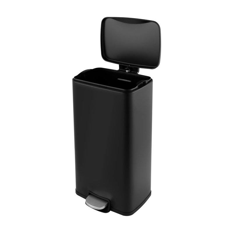 Poubelle à pédale en plastique 8 gallons, Noir