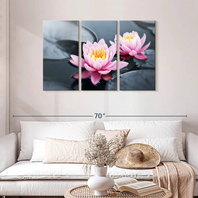 Harnek Pink Pop Lotus, 28" H x 45" W