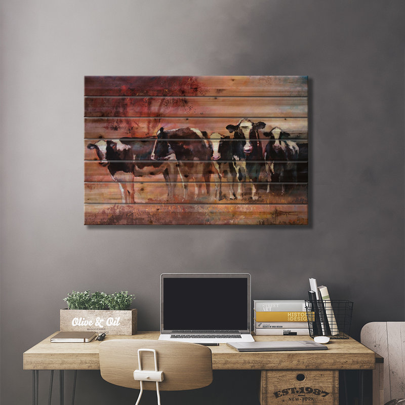 " Cows " by Willem Haenraets, 18" H x 26" W x 1.5" D