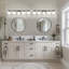 Modern 5-Light Black Vanity Fixture With Frosted Glass Shades