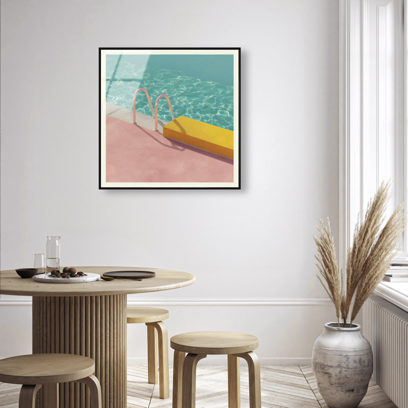Poolside Symmetry II Print by Oliver Gal, 31"H x 31"W, Black Floater Frame