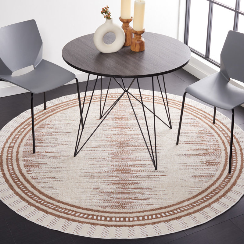 Delmontez Performance Abstract Rug, Round 6'7"