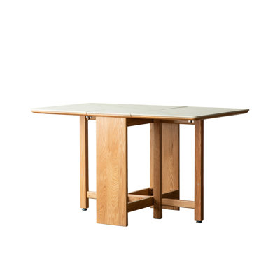 Solid Oak Extending Dining Table With Rock Slab Top, Triangular Desk, Waterproof And Easy To Clean Extendable Wood In Color, Faux Veneer, Rectangular