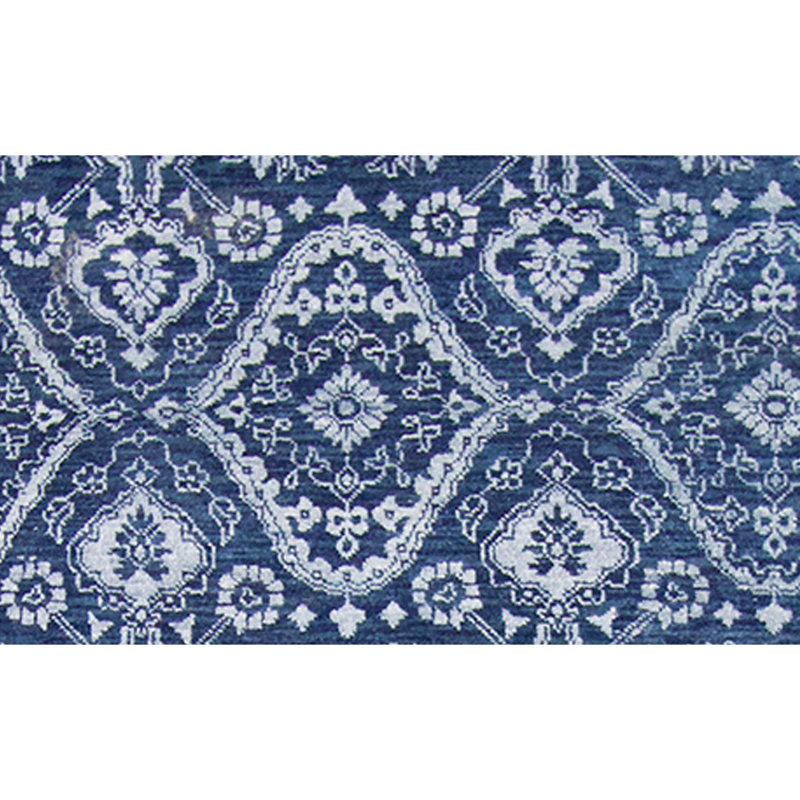 Ikat Area Rug in Blue/Dark Blue/White, Rectangle 9' x 12'