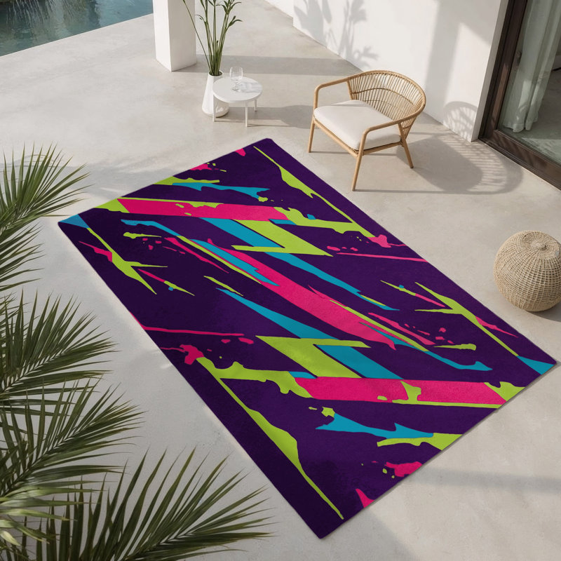 Tapis intérieur et extérieur Prismatic Blaze, Rectangle 1 pi 6 po x 2 pi 6 po