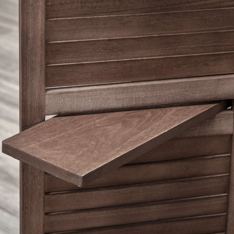 Cloison 4 panneaux en bois massif l 63 po x H 67 po Amick, Noyer