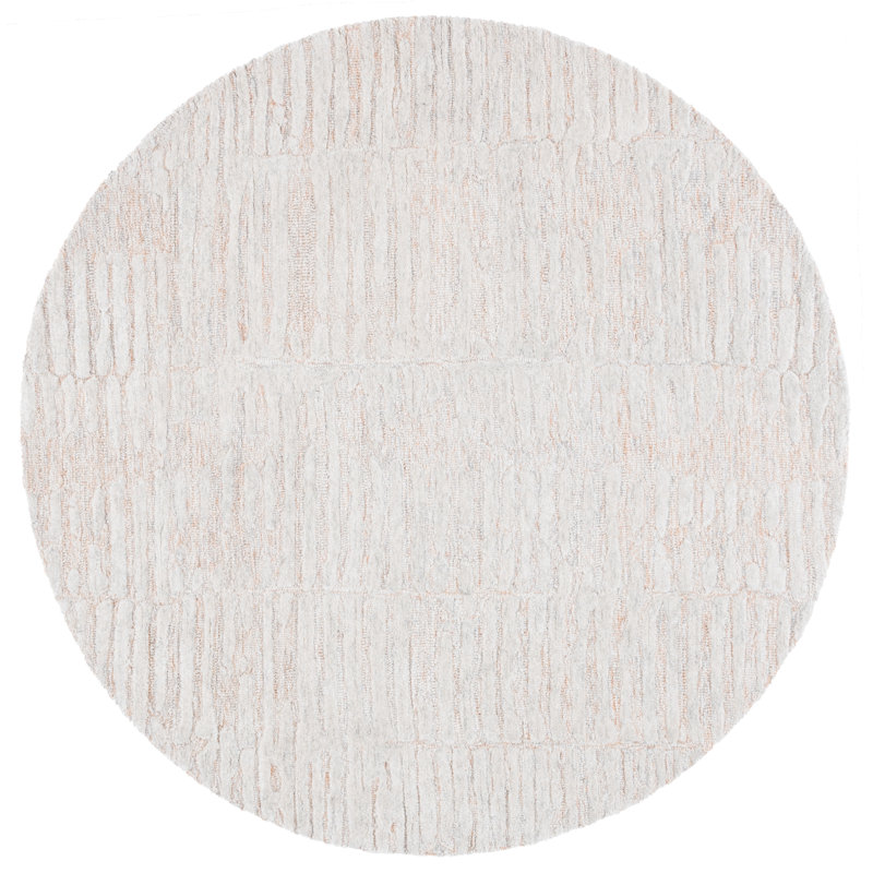 Pranita 228 Area Rug In Rust / Grey, Round 6'