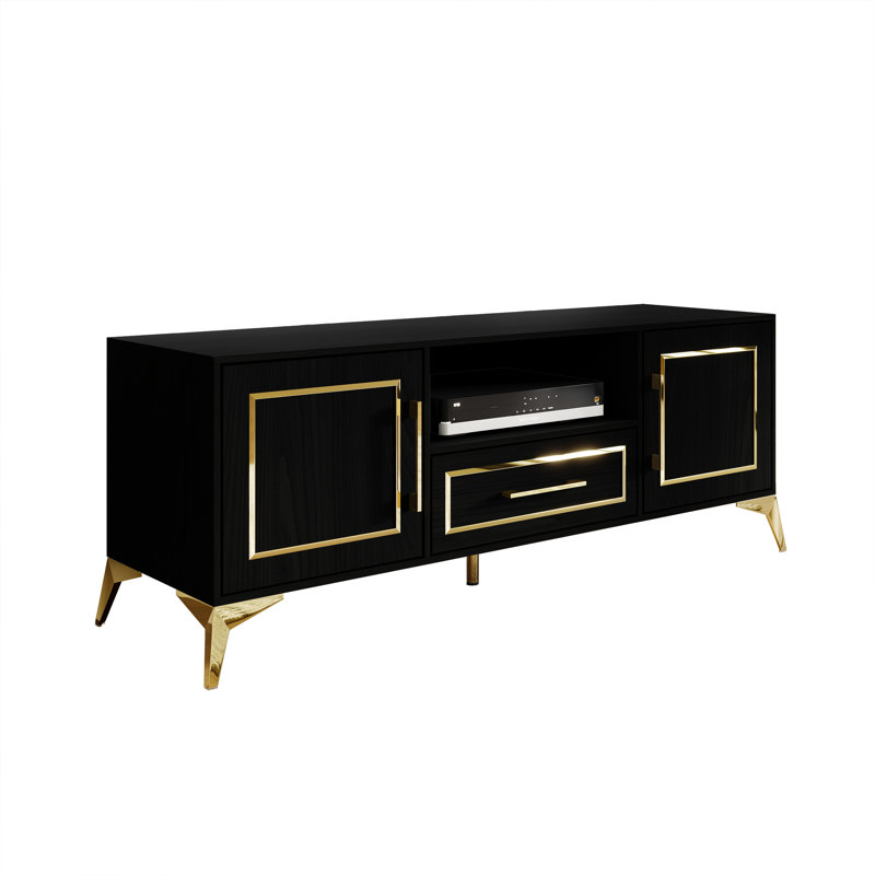 Baccus Unfinished TV Stand for TVs up to 43", Black
