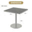 Table de salle à manger contemporaine carrée avec plateau en faux marbre et structure en métal robuste pour un bistro ou une cuisine moderne-838653298-838653308