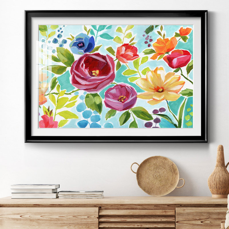 Modern Garden IV - peinture encadrée, H 22,5 po x l 30,5 po x P 1,5 po, Papier avec cadre noir, Blanc mat