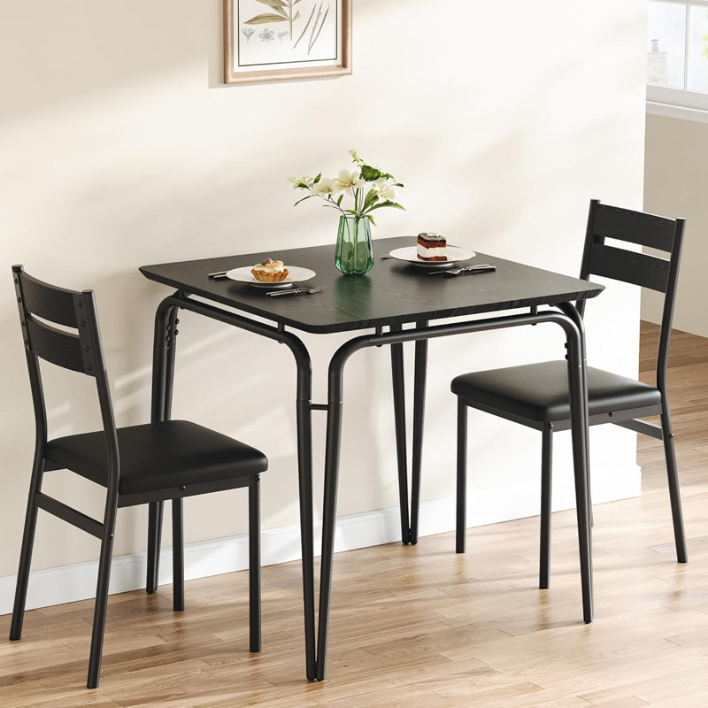 Dining Table for 2, Small Table and Chairs Set of 2, Square Dinette Set for 2, Dinner Table Set, 3 Piece Kitchen & Dining Room Sets for Small Space,(Dining Table with 2 Chairs)