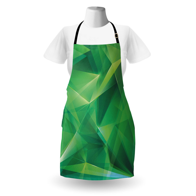 Tablier psychédélique East Urban Home unisexe, cristal géométrique, taille adulte, jade et vert lime