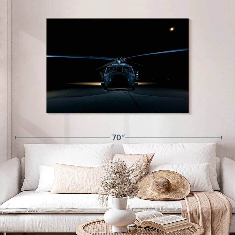 Mait Helicopter At Night, 32" H x 48" W