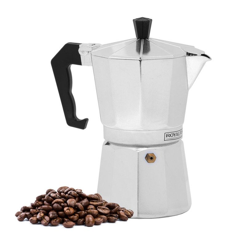Royalford Italian Espresso Coffee Maker - Traditional Moka Stove Top, 0.45 L