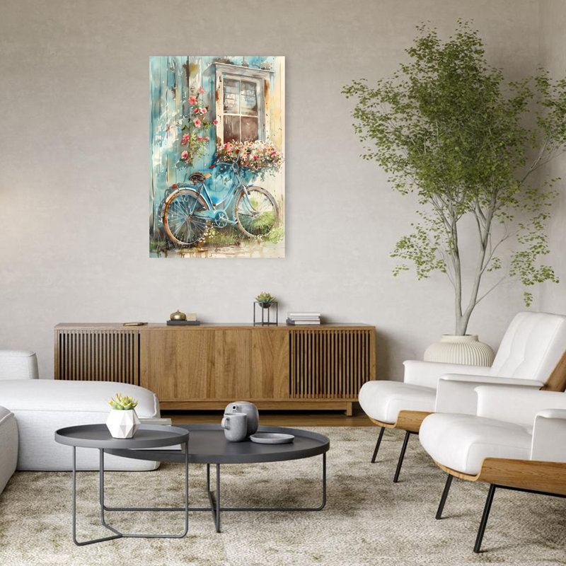 «Spring Ride Peaceful Romantic Rustic Nature Plant», reproduction d'art murale, 48" H x 32" W