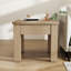 Natural Solid Wood End Table With Diamond Pastoral Pattern Inlay Design, Concealed Handle Drawer Nightstand -452198325