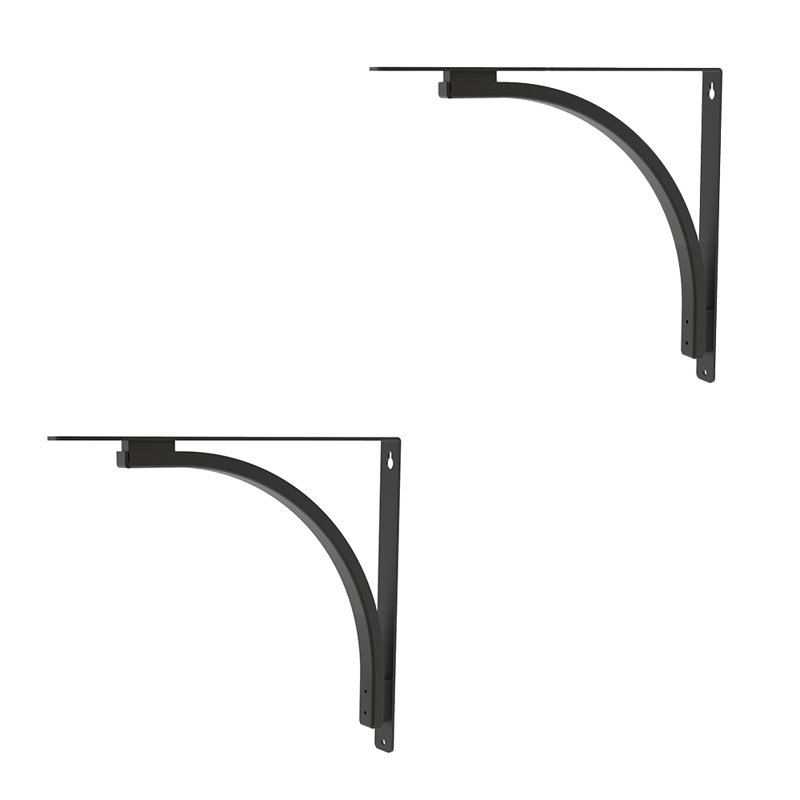 Universal Shelf Bracket, 2 Pack, Black