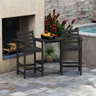 HDPE Tall Adirondack Chair Set with Removable Double Trays (Set of 2) by Winston Porter