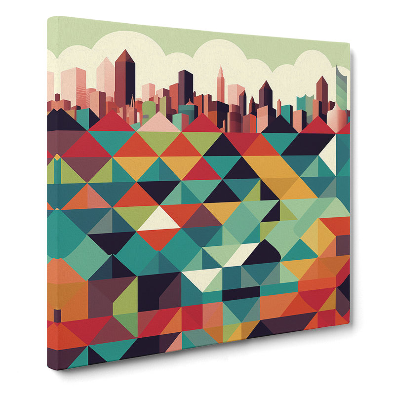 City Of Birmingham Geometric - Wrapped Canvas, 35cm H x 35cm W x 3cm D
