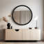 Miroir décoratif mural en perles de bois-87906245