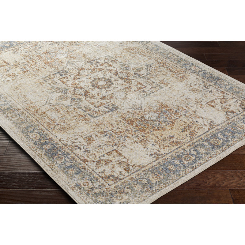 Behrens Kisner Oriental Machine Woven Polyester Area Rug in Rust, Runner 2'7" x 7'3"