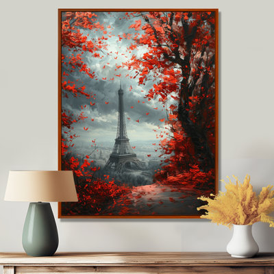 Rouge et gris, Tour Eiffel magique à Paris I - Art mural de la ville de Paris