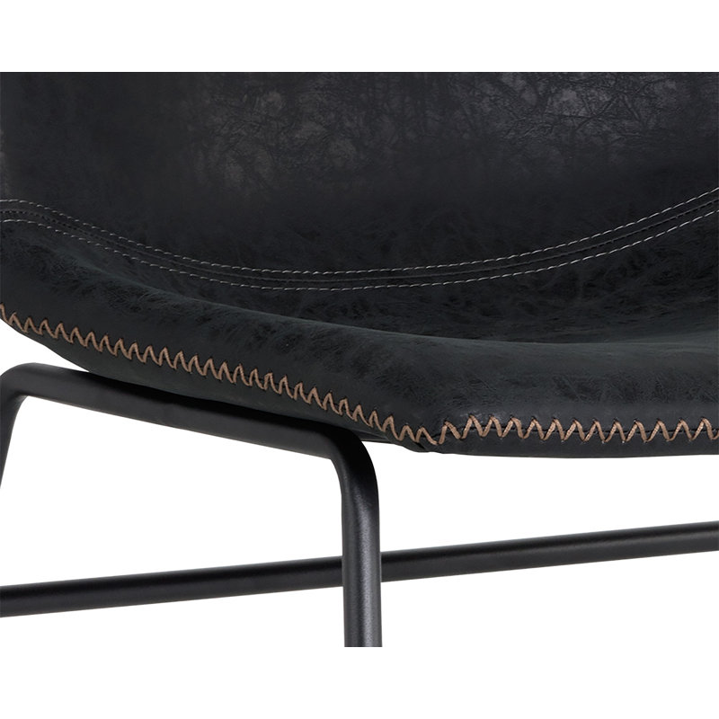 Cal Upholstered Dining Chair, Black Faux Leather