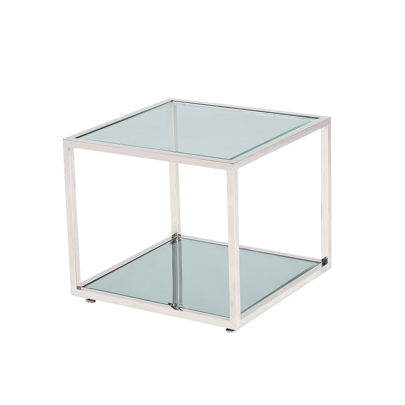 Table de bout avec tablette Mher, Argent