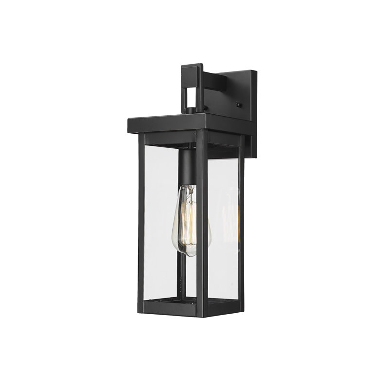 Barkeley Tall Steel Outdoor Wall Sconce, Powder Coated Black, 16" H x 6" W